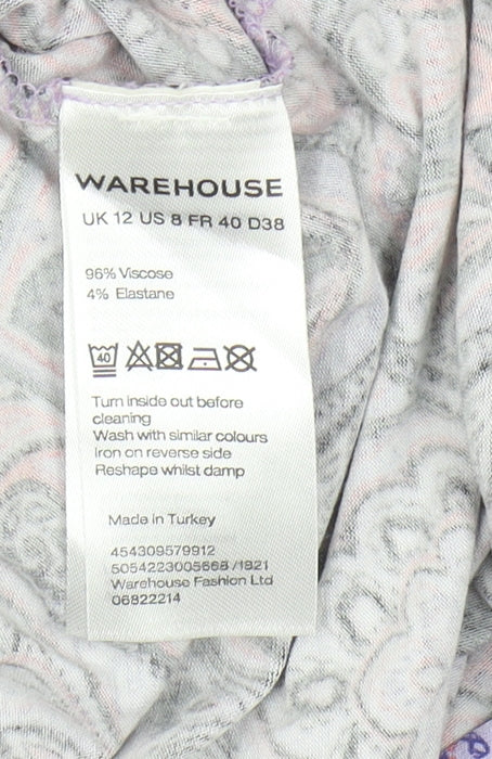 Warehouse Women's Midi Dress Multicoloured Size 12