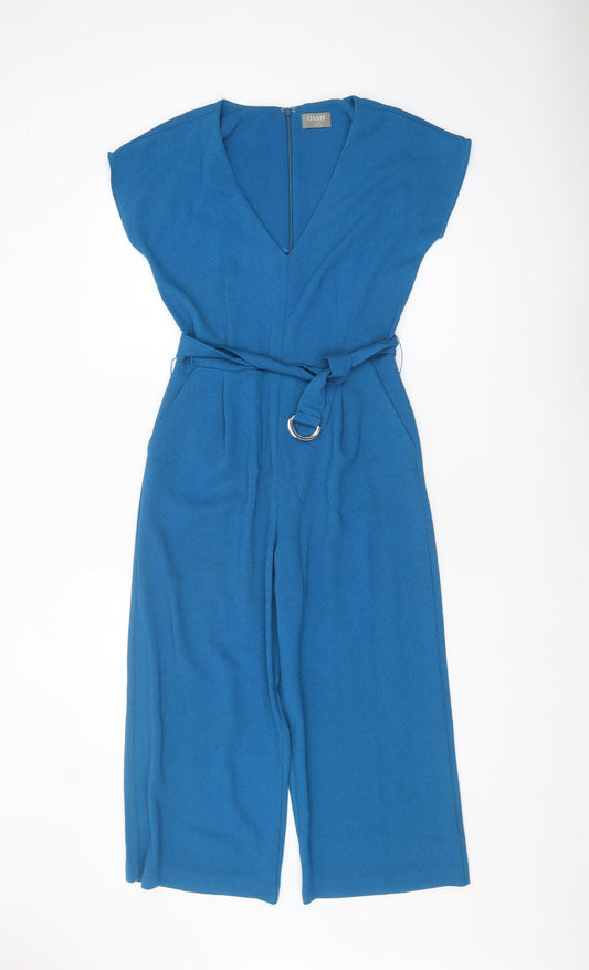 Oasis Women's Blue Sleeveless Jumpsuit, Size 6, Belted Style