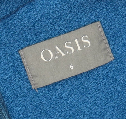 Oasis Women's Blue Sleeveless Jumpsuit, Size 6, Belted Style