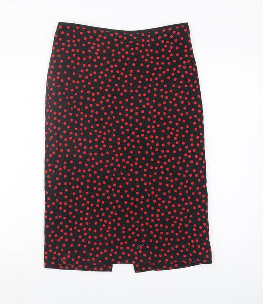 Marks and Spencer Women's Black Polka Dot Pencil Skirt 10