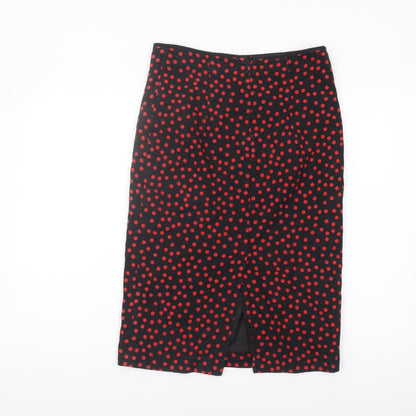 Marks and Spencer Women's Black Polka Dot Pencil Skirt 10