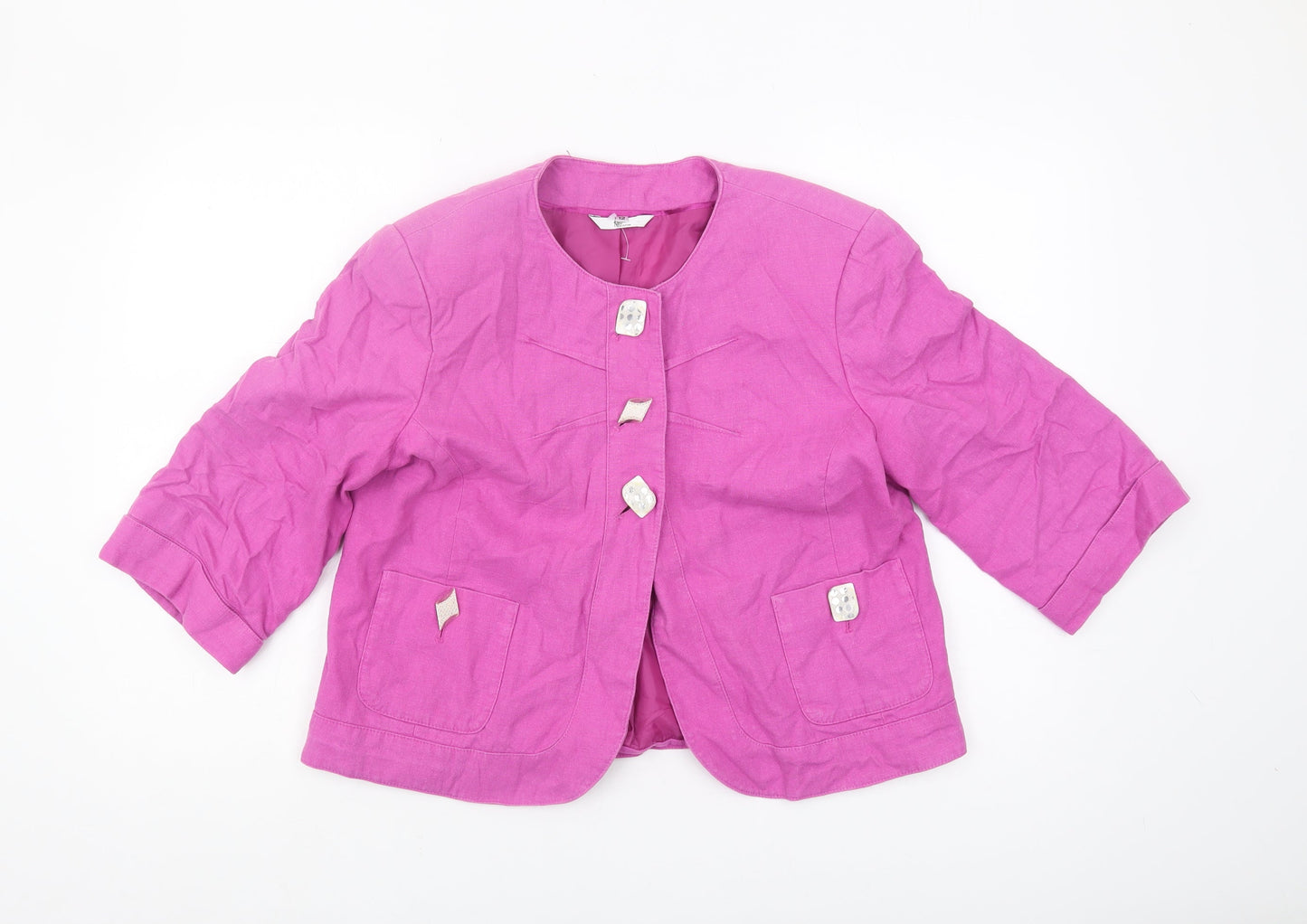 Nass Collection Women's Pink Linen Blazer Size 12