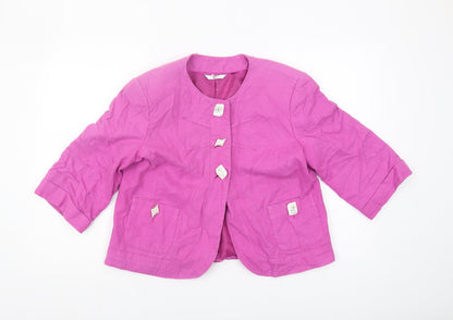Nass Collection Women's Pink Linen Blazer Size 12