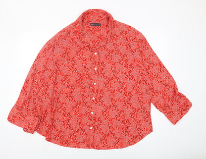 Womens UK Size 20 Marks and Spencer Red Basic Button-Up