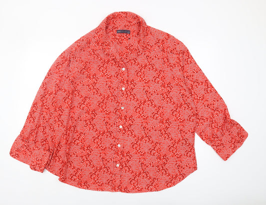 Womens UK Size 20 Marks and Spencer Red Basic Button-Up
