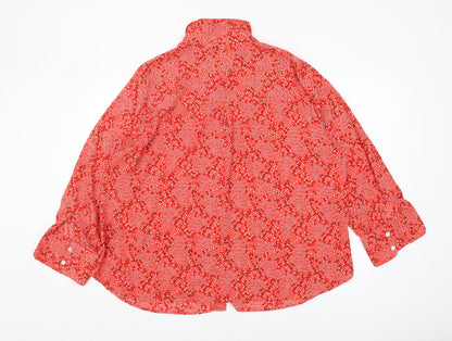 Womens UK Size 20 Marks and Spencer Red Basic Button-Up