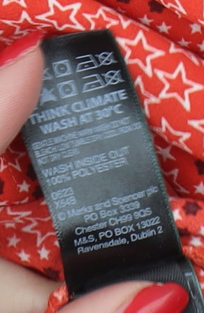 Womens UK Size 20 Marks and Spencer Red Basic Button-Up