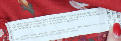 Womens UK Size EUR 40 UK 12 Stradivarius Red  Blouse