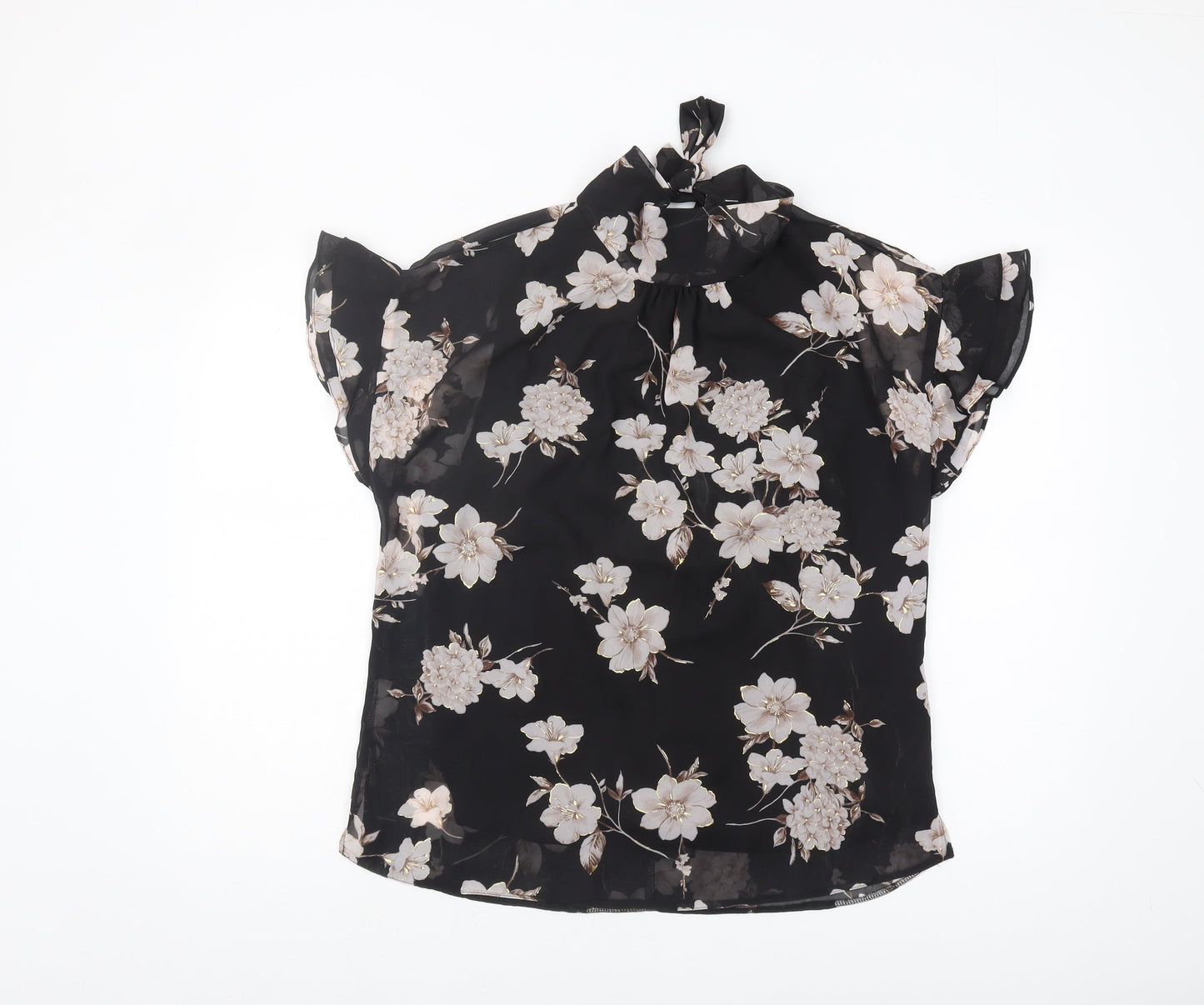 Womens UK Size 14 M&Co Black Tunic Blouse