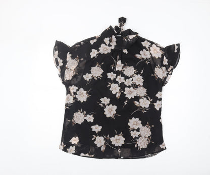 Womens UK Size 14 M&Co Black Tunic Blouse