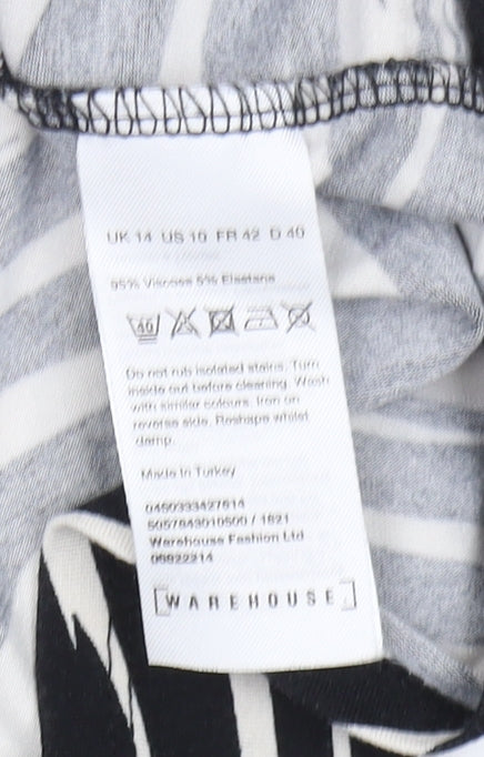 Womens UK Size 14 Warehouse Black  Top