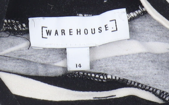 Womens UK Size 14 Warehouse Black  Top