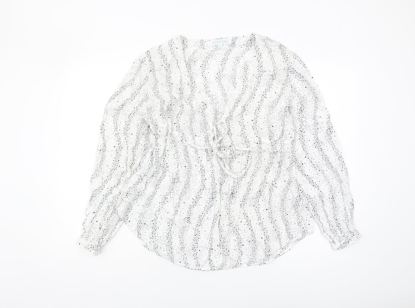 Womens UK Size L JoJo Maman Bébé White Wrap Blouse