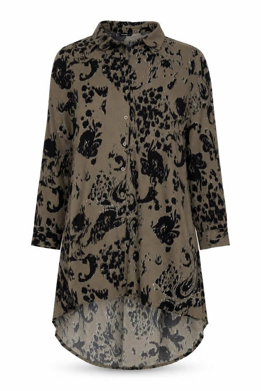 Front view of Roman Women's Multicoloured Animal Print Shirt Dress