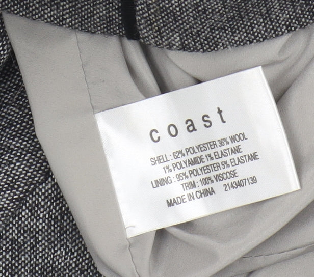 Coast Women's Grey Sheath Dress Size 14 Workwear