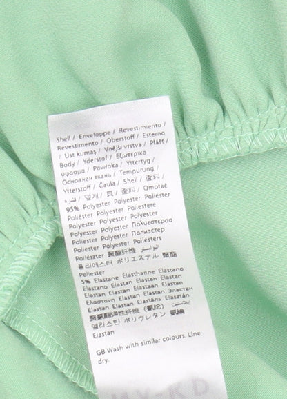 NA-KD Women's Green Mini Dress Size 12 with Puff Sleeves