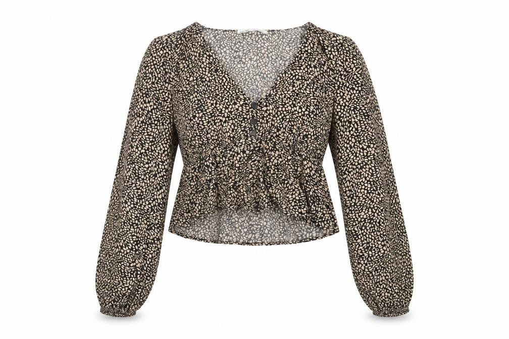 Womens UK Size XS Pull&Bear Multicoloured Cropped Blouse