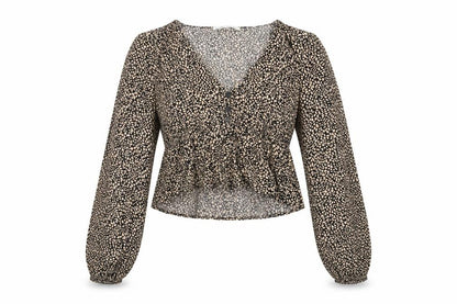 Womens UK Size XS Pull&Bear Multicoloured Cropped Blouse