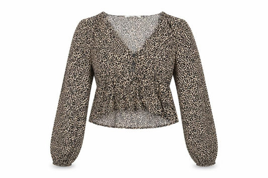 Womens UK Size XS Pull&Bear Multicoloured Cropped Blouse