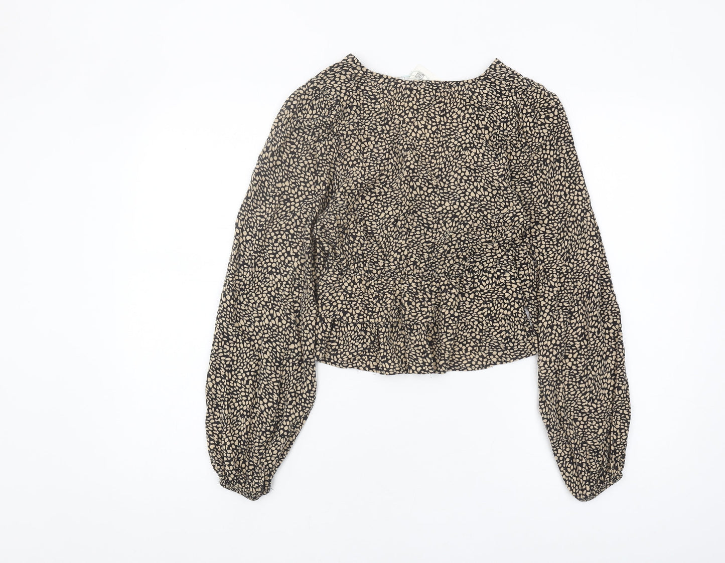 Womens UK Size XS Pull&Bear Multicoloured Cropped Blouse