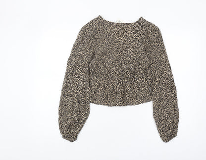 Womens UK Size XS Pull&Bear Multicoloured Cropped Blouse