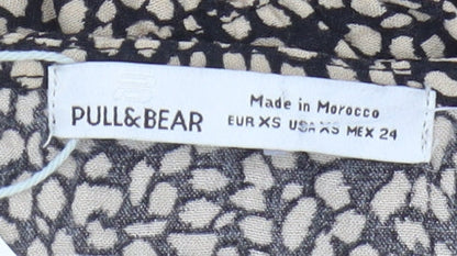 Womens UK Size XS Pull&Bear Multicoloured Cropped Blouse