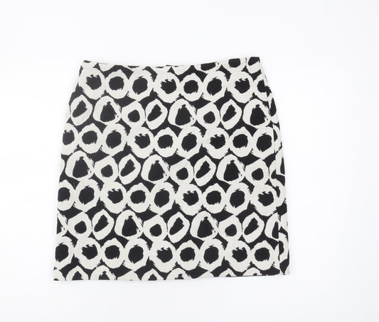 Marks and Spencer Women's Black/White Knee Length Skirt