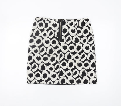 Marks and Spencer Women's Black/White Knee Length Skirt