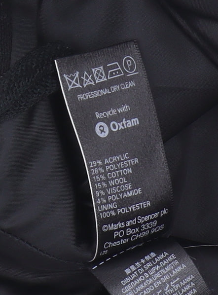 Marks and Spencer Women's Black/White Knee Length Skirt