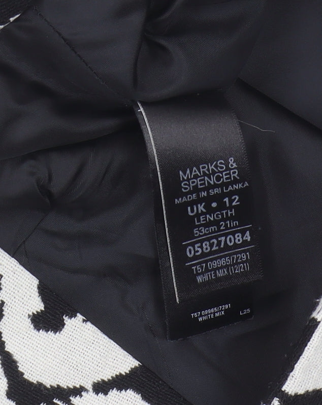 Marks and Spencer Women's Black/White Knee Length Skirt