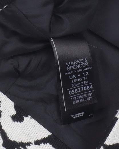 Marks and Spencer Women's Black/White Knee Length Skirt