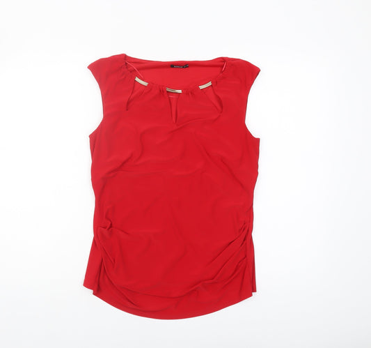 Womens UK Size 12 Roman Red  Blouse