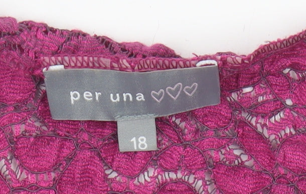 Womens UK Size 18 Marks and Spencer Pink Wrap Blouse
