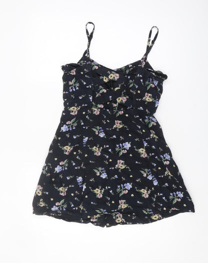 Urban Outfitters Women's Black Floral Slip Dress S