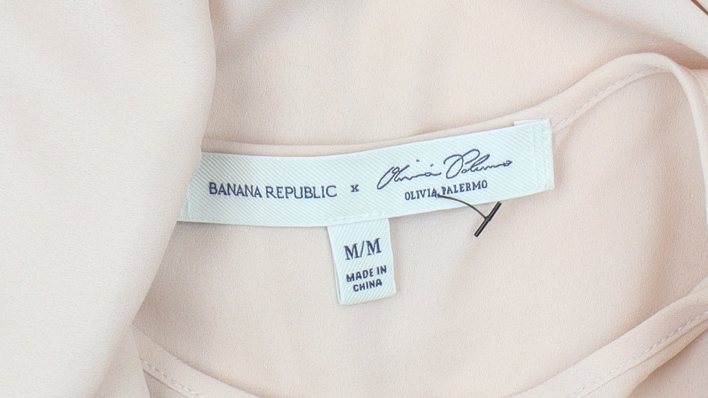 Banana Republic Women's Beige Blouse M, Button Accents, Woven