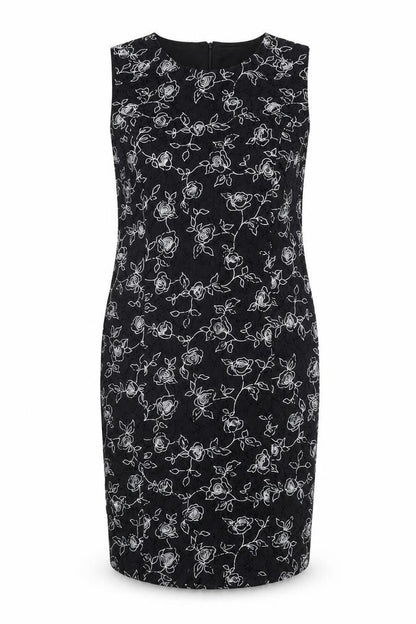 Anna Rose Women's Black Floral Sheath Dress Size 16