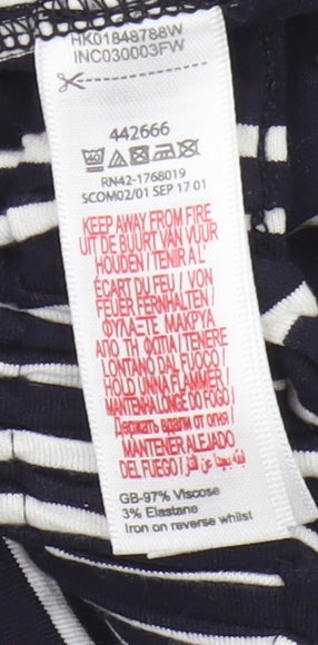 Monsoon Black Striped Paperbag Trousers Women M