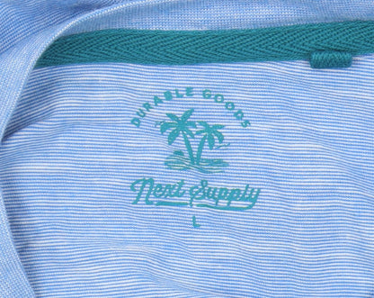 Next Men's Blue Graphic T-Shirt, Size L, Beach Theme