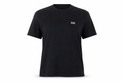 Front view of Hugo Boss unisex black t-shirt, size 14, casual