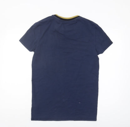 SikSilk Men's Blue Crew Neck Short Sleeve T-Shirt M