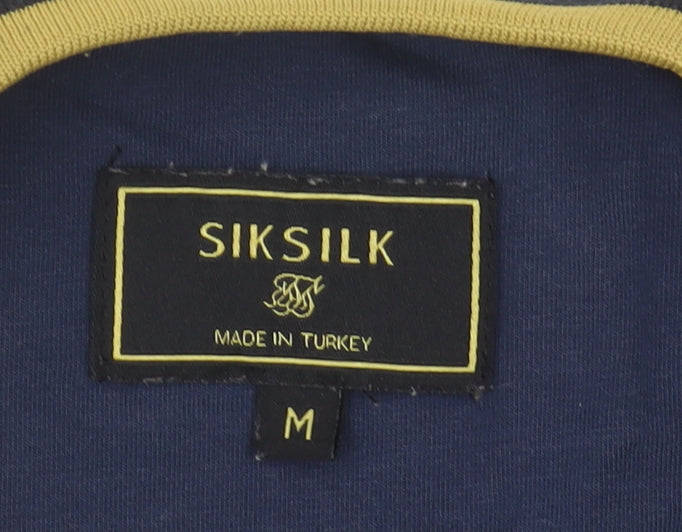 SikSilk Men's Blue Crew Neck Short Sleeve T-Shirt M