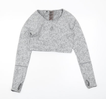 Gymshark Women's Grey Cropped Long Sleeve Top - M