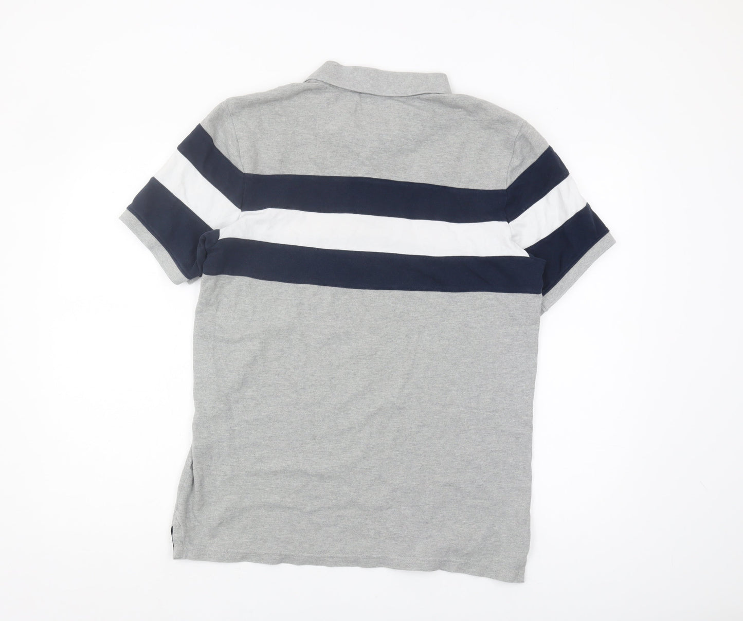 Jack Wills Men's Grey Striped Polo Shirt, Size S, Classic Fit