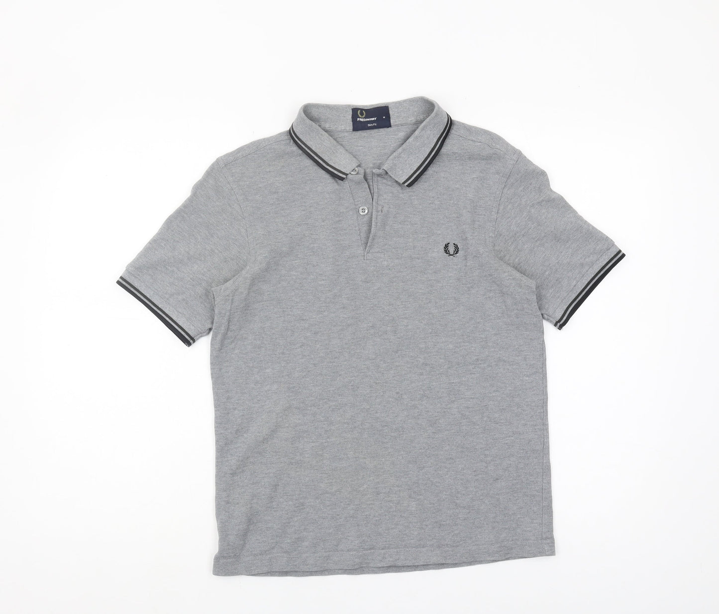 Fred Perry Men's Grey Slim Polo Shirt M