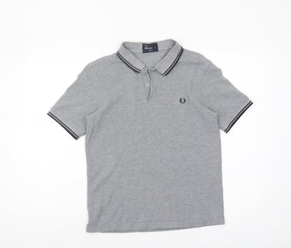 Fred Perry Men's Grey Slim Polo Shirt M