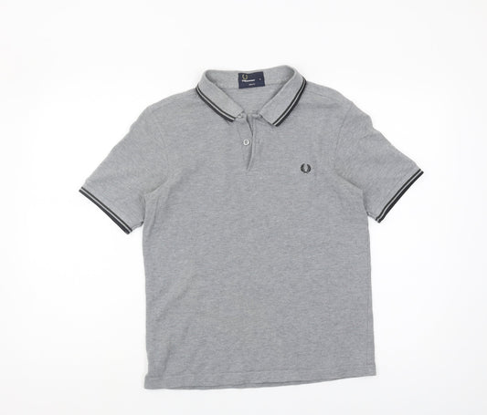 Fred Perry Men's Grey Slim Polo Shirt M