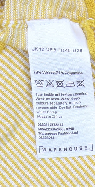 Womens UK Size 12 Warehouse Yellow  Jumper