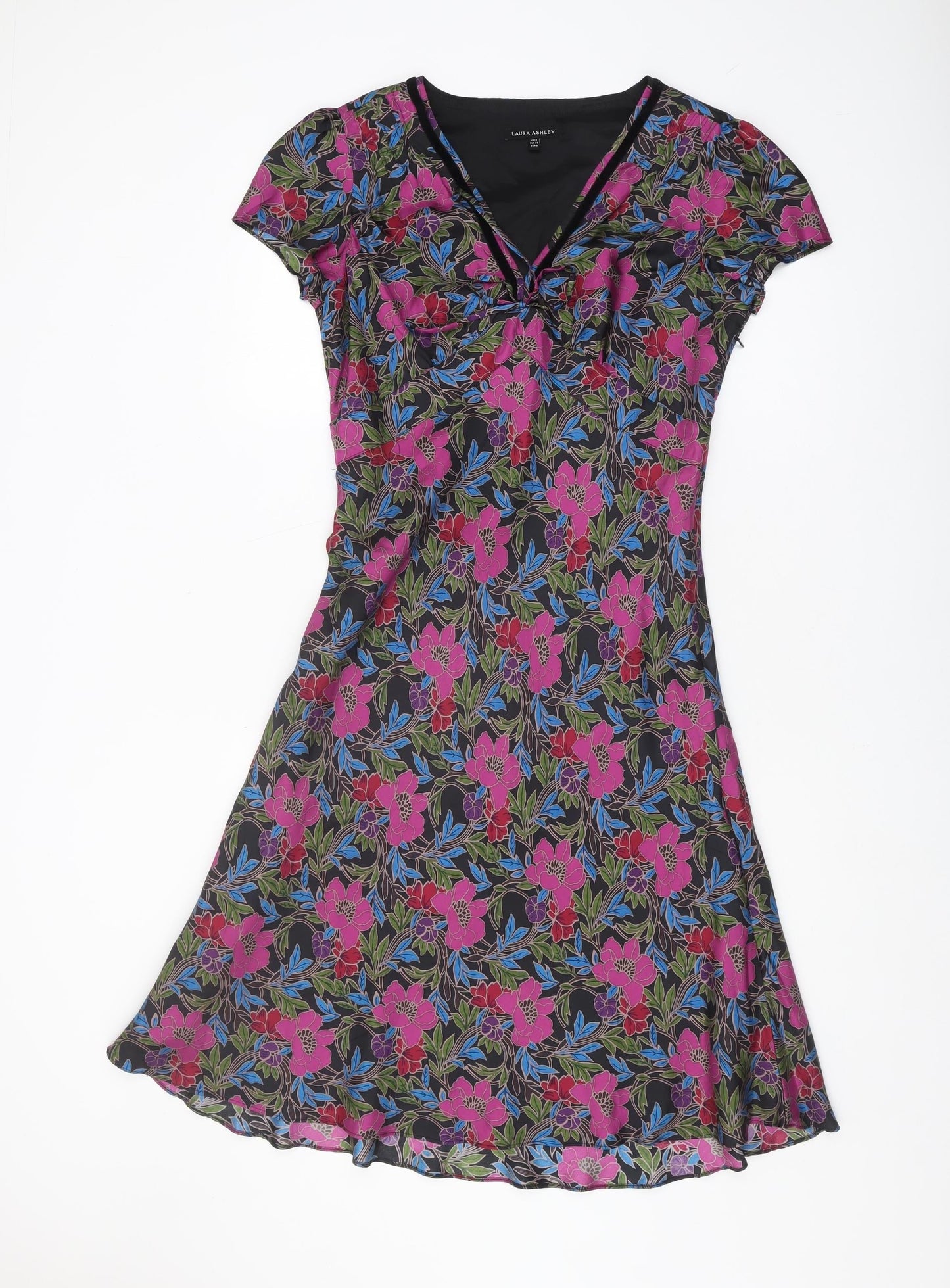 Laura Ashley Women's Floral Silk Dress UK 12