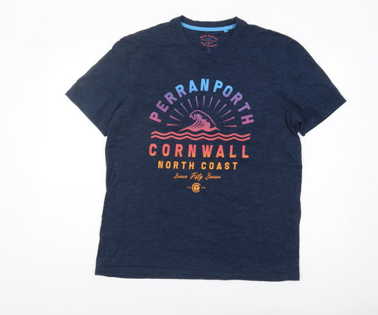 Next Men's Blue Graphic Print Beach T-Shirt - L