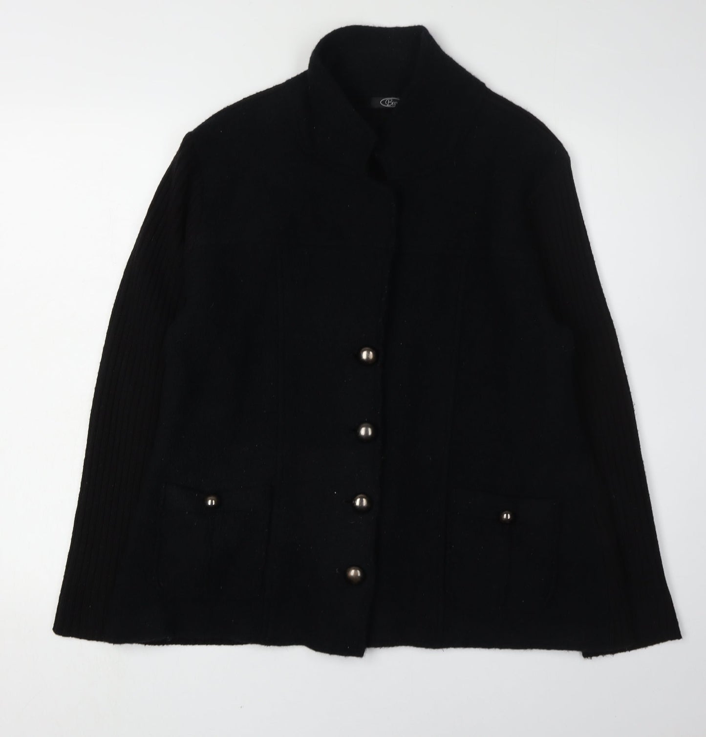 Bm Women's Black Wool Jacket Size L with Buttons